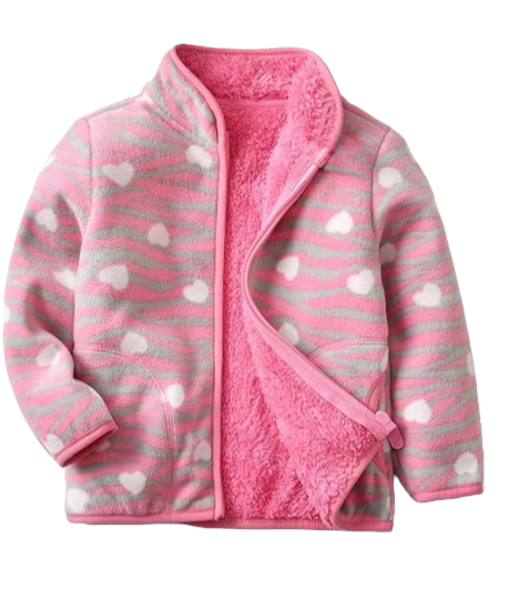 Leopard Heart Fleece Jacket