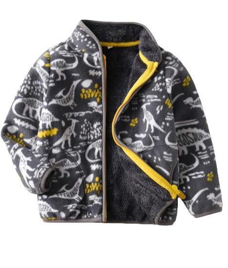 Dinosaur Gray Fleece Jacket