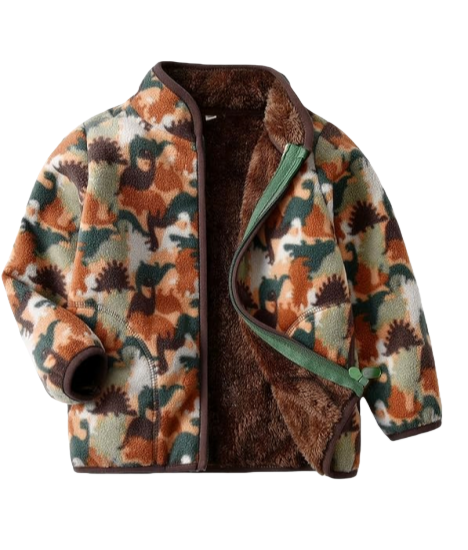 Camouflage Dinosaur Fleece Jacket