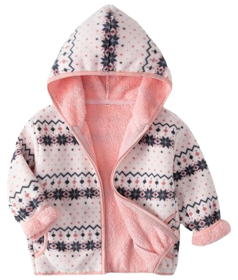 Fair Isle White Fleece Hoodie