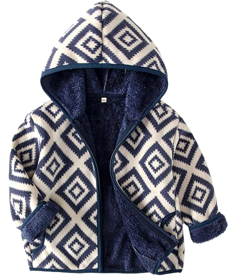Navy Diamond Fleece Hoodie