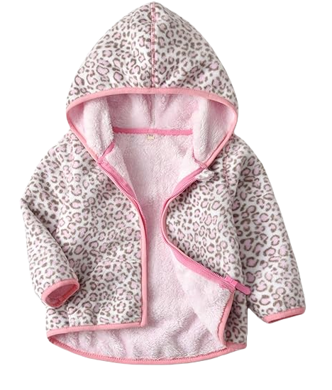 Pink Leopard Fleece Hoodie