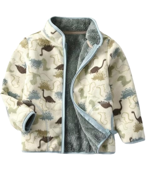 Green Dinosaur Fleece Jacket