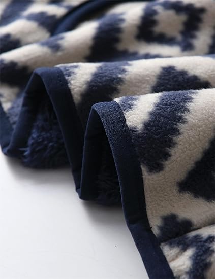 Navy Diamond Fleece Jacket