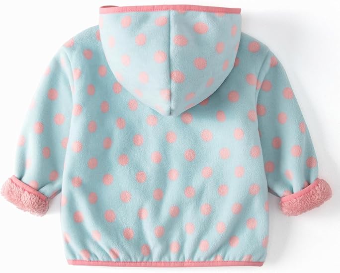 Pink Blue Dots Fleece Hoodie