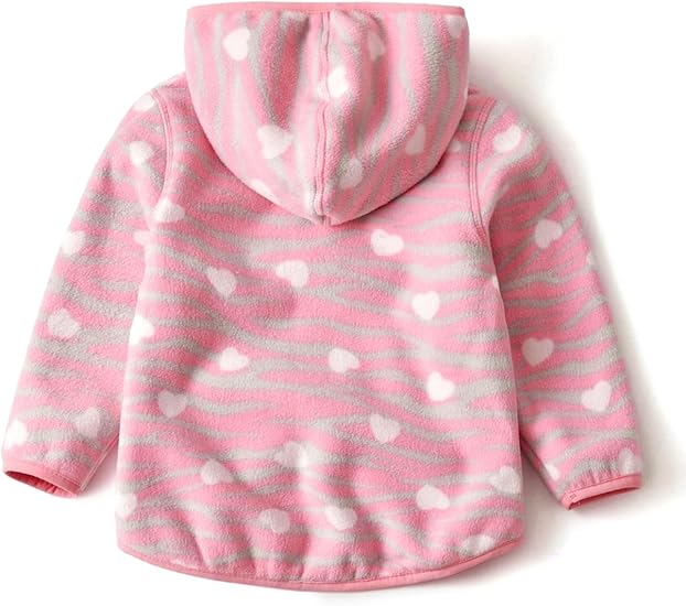 Pink Leopard Heart Fleece Hoodie