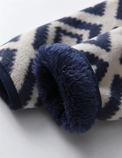 Navy Diamond Fleece Jacket