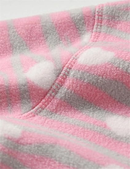 Pink Leopard Heart Fleece Hoodie