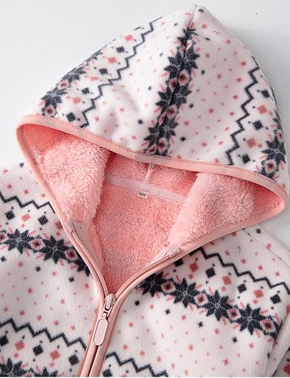 Fair Isle White Fleece Hoodie