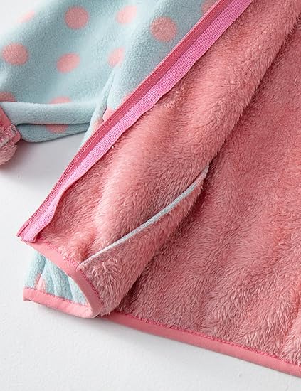 Pink Blue Dots Fleece Hoodie