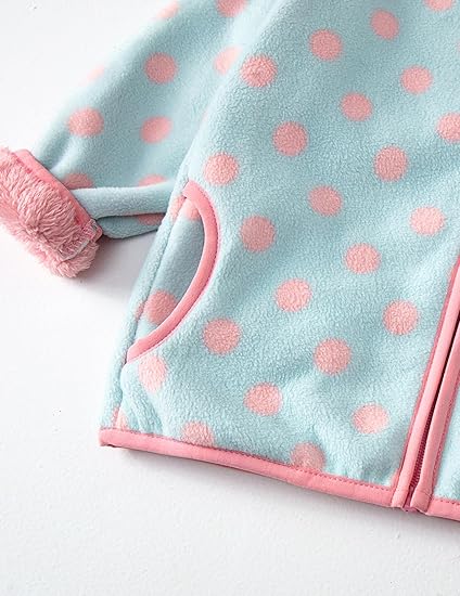 Pink Blue Dots Fleece Hoodie