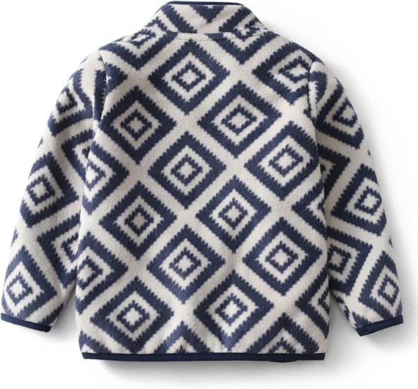 Navy Diamond Fleece Jacket