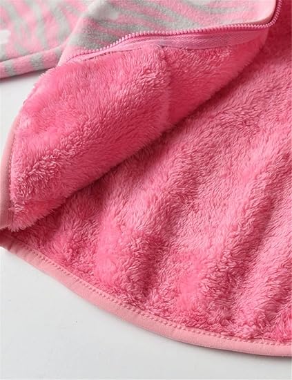 Pink Leopard Heart Fleece Hoodie