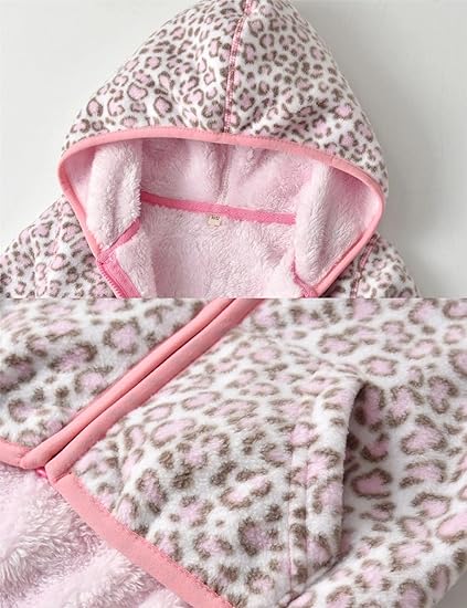 Pink Leopard Fleece Hoodie